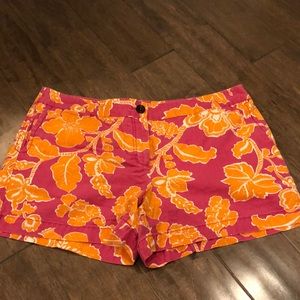 LOFT pink and orange floral shorts